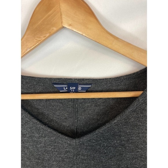 Lands End Charcoal Grey Long Sleeve Top size small - Picture 2 of 4